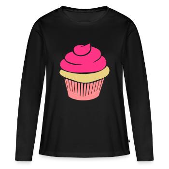 cupcake - Frauen Premium Bio Langarmshirt - Schwarz - Vorne - Julia (174cm)