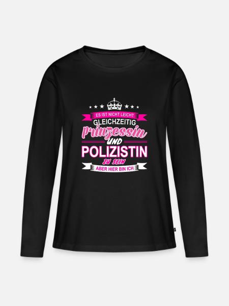 Polizistin - Frauen Premium Bio Langarmshirt - Schwarz