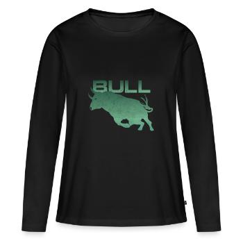 Silhouette de taureau - T-shirt manches longues Premium bio Femme - noir - Devant - Julia (174cm)