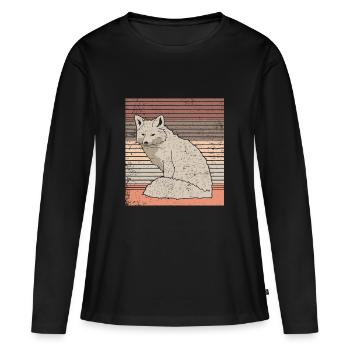 renard arctique - T-shirt manches longues Premium bio Femme - noir - Devant - Julia (174cm)