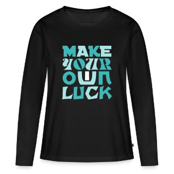Faites votre propre chance concevoir votre propre chance - T-shirt manches longues Premium bio Femme - noir - Devant - Julia (174cm)