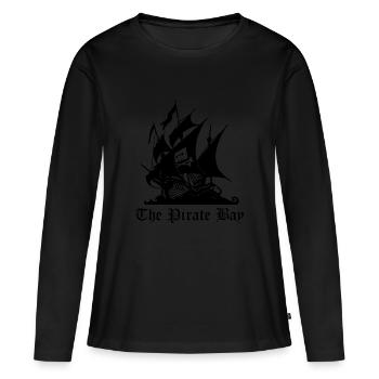 the pirate bay - Frauen Premium Bio Langarmshirt - Schwarz - Vorne - Julia (174cm)
