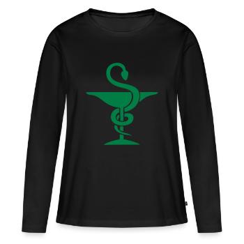 pharmacien coupe serpent pharmacie - T-shirt manches longues Premium bio Femme - noir - Devant - Julia (174cm)