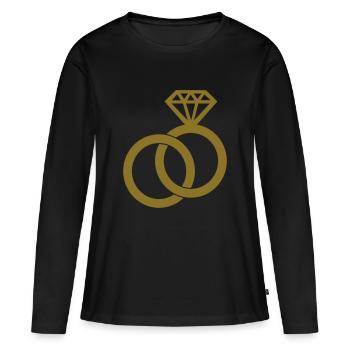 Alliance - Wedding - T-shirt manches longues Premium bio Femme - noir - Devant - Julia (174cm)