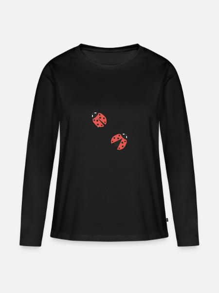 Marienkäfer - Frauen Premium Bio Langarmshirt - Schwarz