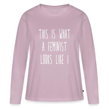 This is what a feminist looks like ! - Frauen Premium Bio Langarmshirt - Altrosa - Vorne - Julia (174cm)