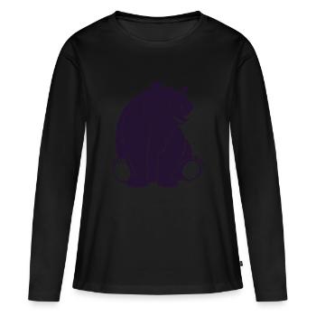 Ours brun - T-shirt manches longues Premium bio Femme - noir - Devant - Julia (174cm)