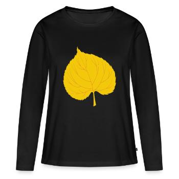 Linde Leaf - Women's Premium Organic Long Sleeve Shirt - black - Front - Julia (174cm)