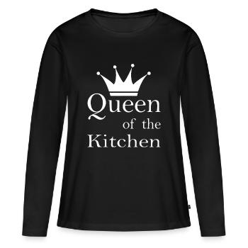 Cuisiner Cuisiner - T-shirt manches longues Premium bio Femme - noir - Devant - Julia (174cm)