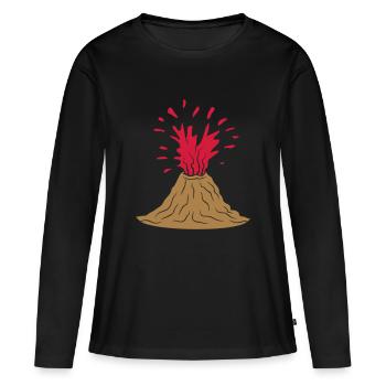 Conception de l’éruption volcanique - T-shirt manches longues Premium bio Femme - noir - Devant - Julia (174cm)