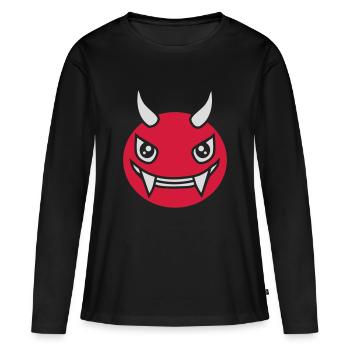 Devil Monster Design Face - T-shirt manches longues Premium bio Femme - noir - Devant - Julia (174cm)