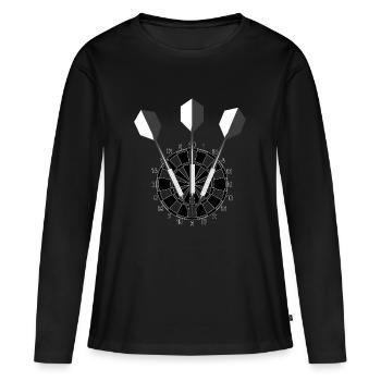 Dard - T-shirt manches longues Premium bio Femme - noir - Devant - Julia (174cm)