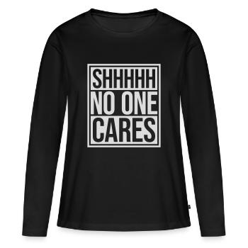 chut personne ne s’en soucie - T-shirt manches longues Premium bio Femme - noir - Devant - Julia (174cm)