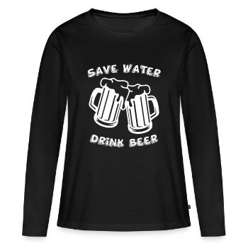 Funny Beer Saying Gift Idea Party - T-shirt manches longues Premium bio Femme - noir - Devant - Julia (174cm)