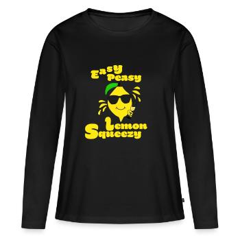 Easy Peasy Lemon Squeeze - Frauen Premium Bio Langarmshirt - Schwarz - Vorne - Julia (174cm)