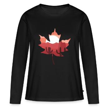 Leaf landscape - Women's Premium Organic Long Sleeve Shirt - black - Front - Julia (174cm)