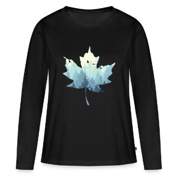 Leaf landscape - Women's Premium Organic Long Sleeve Shirt - black - Front - Julia (174cm)