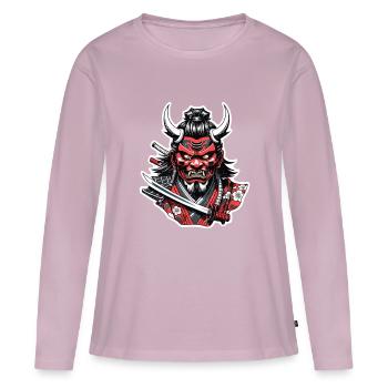 Samurai Warrior - Japan - Demon - Women's Premium Organic Long Sleeve Shirt - dusky pink - Front - Julia (174cm)