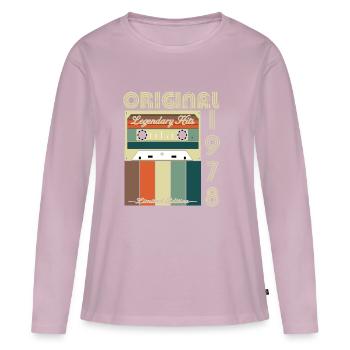Anniversaire légendaire de 1978 - T-shirt manches longues Premium bio Femme - rose poudré - Devant - Julia (174cm)