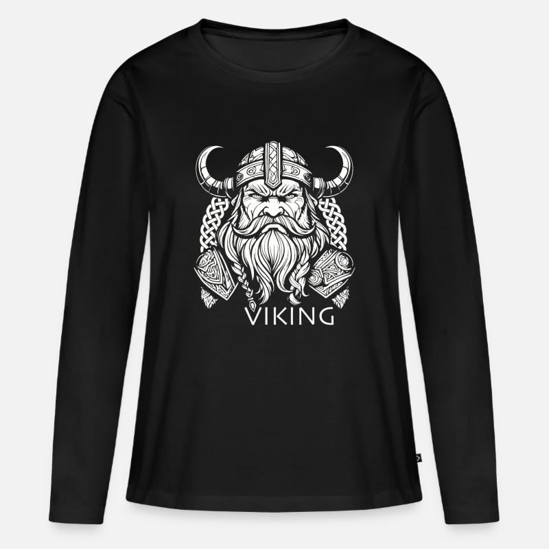 Wikinger - Frauen Premium Bio Langarmshirt - Schwarz