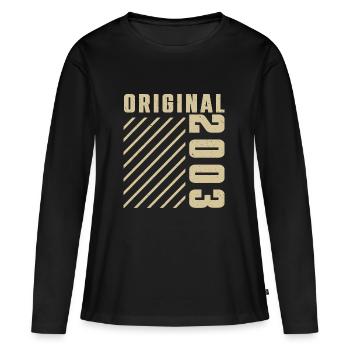 Original 2003 Authentic 2003 Vintage Bursdag - T-shirt manches longues Premium bio Femme - noir - Devant - Julia (174cm)