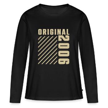 Original 2006 Authentic 2006 Vintage Bursdag - T-shirt manches longues Premium bio Femme - noir - Devant - Julia (174cm)