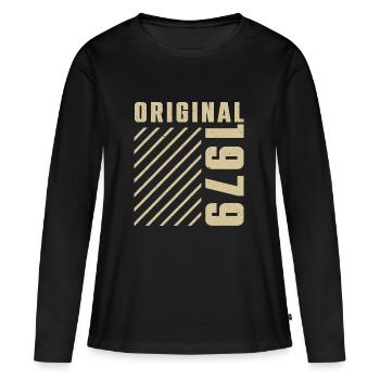 Original 1979 Authentic 1979 Vintage Bursdag - T-shirt manches longues Premium bio Femme - noir - Devant - Julia (174cm)