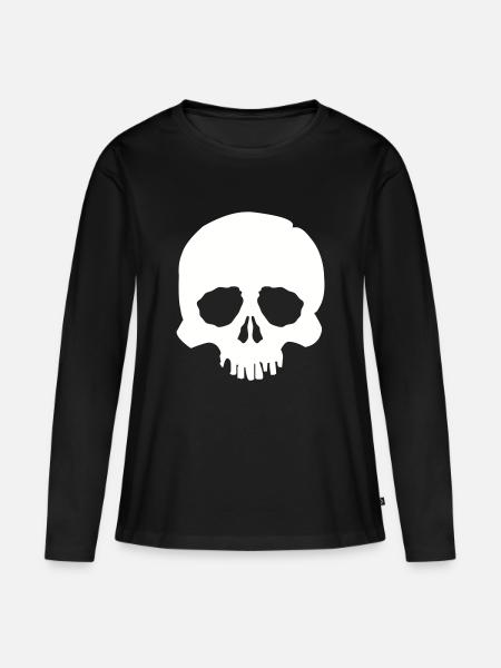 skull - Frauen Premium Bio Langarmshirt - Schwarz