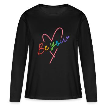 Selfcare Be – Positives LGBTQ+ Design - Frauen Premium Bio Langarmshirt - Schwarz - Vorne - Julia (174cm)