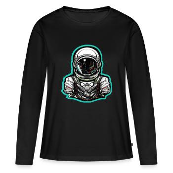 Astronaute - T-shirt manches longues Premium bio Femme - noir - Devant - Julia (174cm)