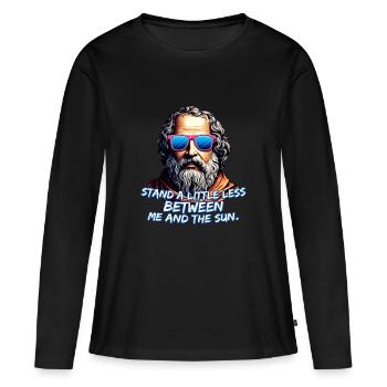 Citation cool de Diogène - T-shirt manches longues Premium bio Femme - noir - Devant - Julia (174cm)