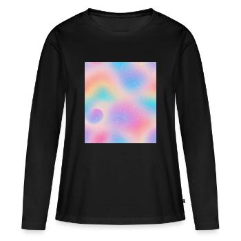 L’œil dans l’abstraction - T-shirt manches longues Premium bio Femme - noir - Devant - Julia (174cm)