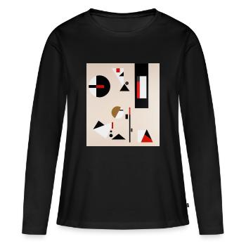 Abstract geometric composition - Women's Premium Organic Long Sleeve Shirt - black - Front - Julia (174cm)