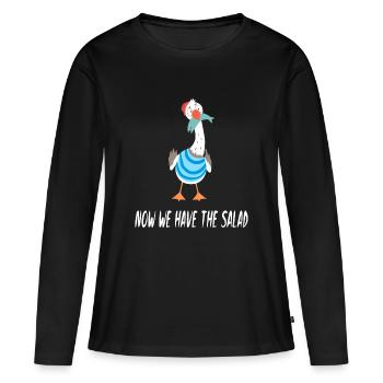 Maintenant, nous avons la salade - T-shirt manches longues Premium bio Femme - noir - Devant - Julia (174cm)