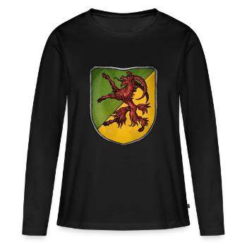 Armoiries bouc rouge - T-shirt manches longues Premium bio Femme - noir - Devant - Julia (174cm)
