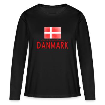 Danemark, Danemark - T-shirt manches longues Premium bio Femme - noir - Devant - Julia (174cm)