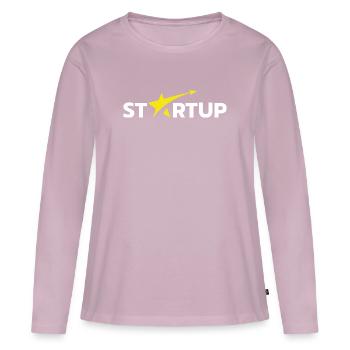 Startup - Women's Premium Organic Long Sleeve Shirt - dusky pink - Front - Julia (174cm)