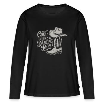 Line Dance Mom Line Dance Mom Cadeau - T-shirt manches longues Premium bio Femme - noir - Devant - Julia (174cm)