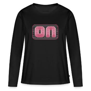 Bei Pull-Effekt - Frauen Premium Bio Langarmshirt - Schwarz - Vorne - Julia (174cm)