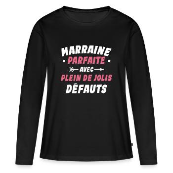 Marraine Parfaite Avec Plein De Jolis Défauts - T-shirt manches longues Premium bio Femme - noir - Devant - Julia (174cm)