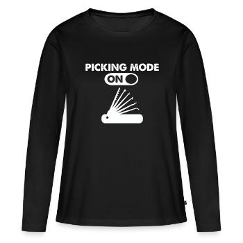 Crochetage de serrure sur la conception de serrurier de serrurerie - T-shirt manches longues Premium bio Femme - noir - Devant - Julia (174cm)