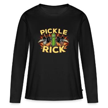 Rick and Morty Pickle Rick - Women's Premium Organic Long Sleeve Shirt - black - Front - Julia (174cm)