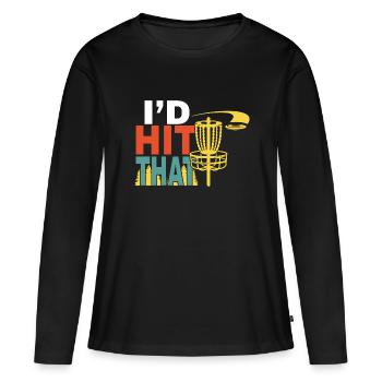 Ich Würde Die Scheibe Treffen Disc Golf Disc - Frauen Premium Bio Langarmshirt - Schwarz - Vorne - Julia (174cm)