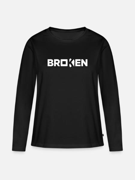 Broken - Frauen Premium Bio Langarmshirt - Schwarz