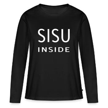 Sisu inside - T-shirt manches longues Premium bio Femme - noir - Devant - Julia (174cm)