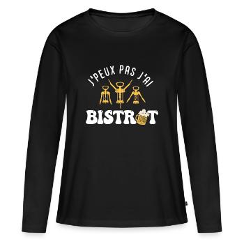 je peux pas j ai bistrot bar barman - T-shirt manches longues Premium bio Femme - noir - Devant - Julia (174cm)