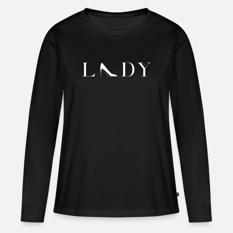 Lady - Frauen Premium Bio Langarmshirt - Schwarz