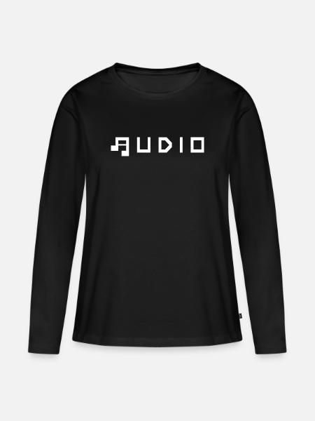 Audio - Frauen Premium Bio Langarmshirt - Schwarz
