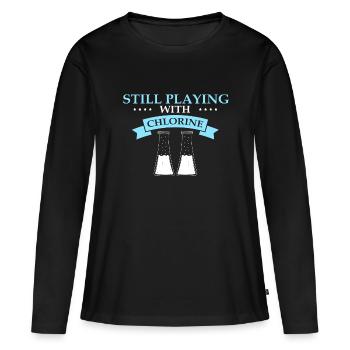 Pool Guy Design pour PoolBoy et Pool Cleaner - T-shirt manches longues Premium bio Femme - noir - Devant - Julia (174cm)