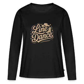 Line Dance mein Hobby - meine Passion - mein Ding - Frauen Premium Bio Langarmshirt - Schwarz - Vorne - Julia (174cm)